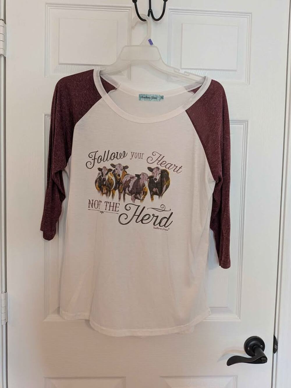 Plus Size "Flow Your Heart Not the Herd" Baseball Tee
